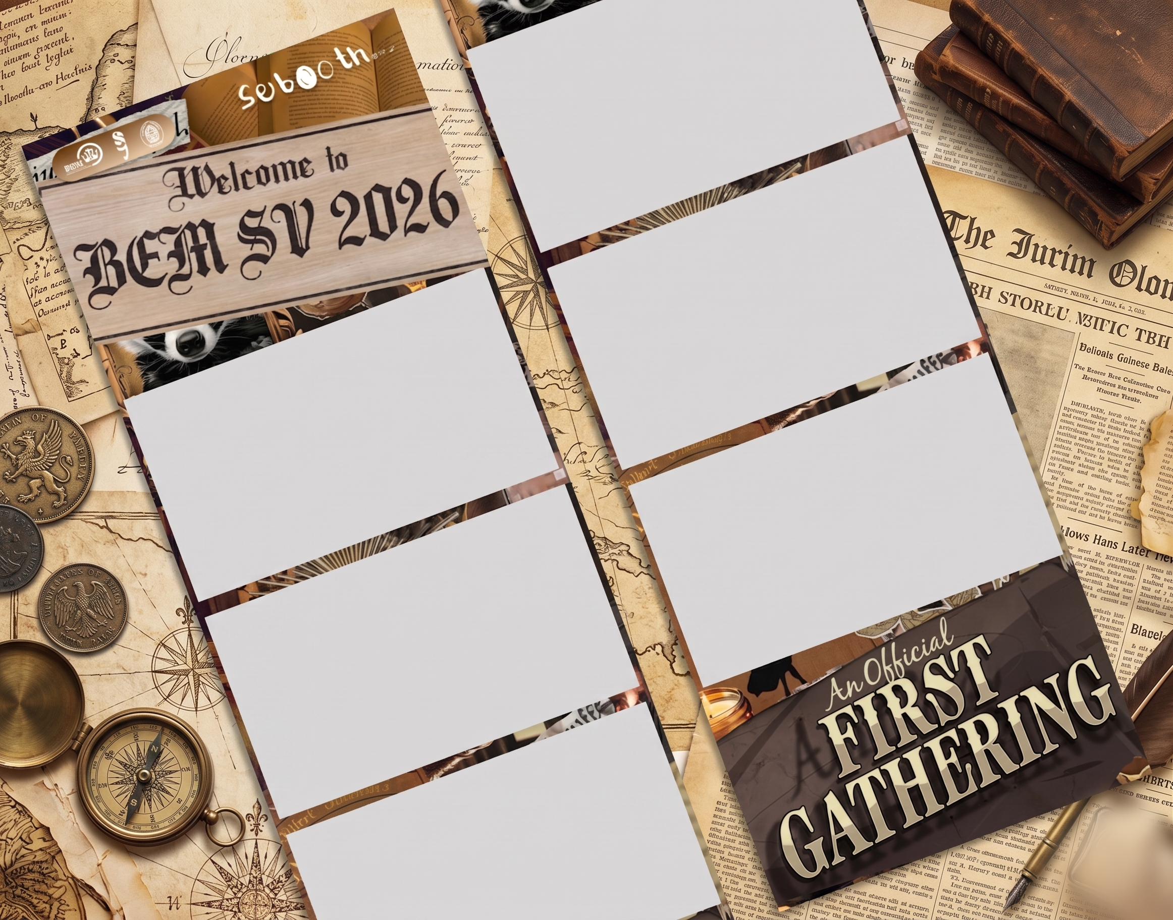 SEPIA WOODEN SIGNBOARD & NEWSPAPER BEM SV
